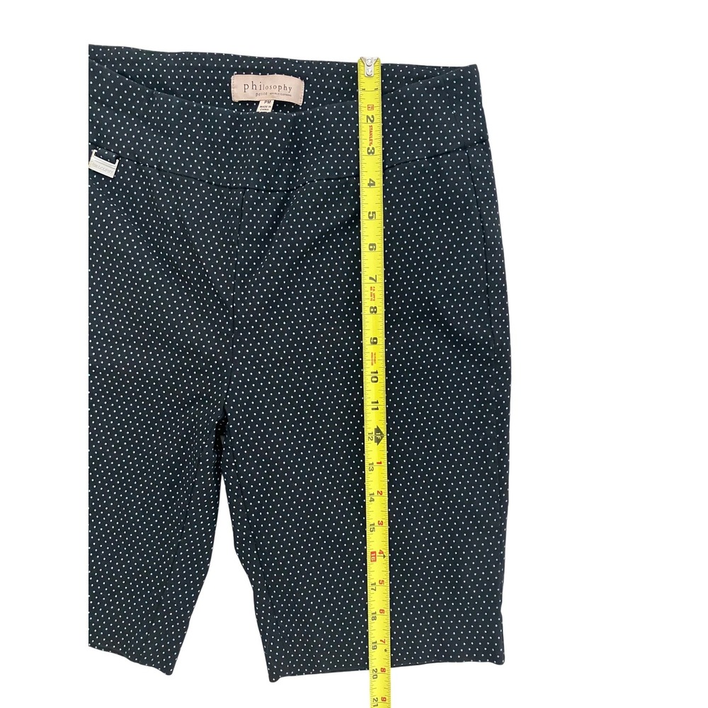 Philosophy Petite Black Polka Dot Bermuda Shorts Womens PM Stretch Flat Front - Picture 5 of 7